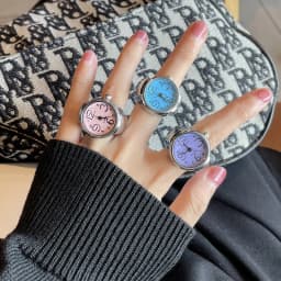 New Ring Watch Hot Selling Creative Circular Dial Alloy Shell Finger Couple Men And Women