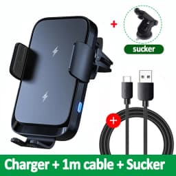 Wireless Car Charger Dual Coil Car Phone Holder Stand for Samsung Galaxy Z Flip 5 4 3 S22 S21 iPhone 14 13 Fast Charging Station