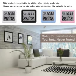 LCD Digital Thermohygrometer Ultra-thin Simple Smart Home Electronic Digital Thermometer Hygrometer Wall Clock
