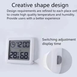 LCD Digital Thermohygrometer Ultra-thin Simple Smart Home Electronic Digital Thermometer Hygrometer Wall Clock
