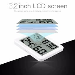 LCD Digital Thermohygrometer Ultra-thin Simple Smart Home Electronic Digital Thermometer Hygrometer Wall Clock