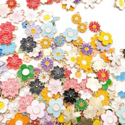 Mixed 20/30/50pcs Floral Series Flowers Charms Assorted Enamel Pendants For Jewelry Making DIY Necklace Bracelet Earrings Making