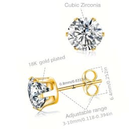 Safe & Painless Gun Set with Stylish Gold/Silver CZ Stud Earrings Professional Ear Piercing Kit Durable Tools for Self-Piercing