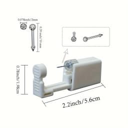 Safe & Painless Gun Set with Stylish Gold/Silver CZ Stud Earrings Professional Ear Piercing Kit Durable Tools for Self-Piercing