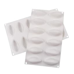 12 Cavity Silicone Cake Fondant Mold Form Quenelle Shaped Mould Mousse Cake Tool