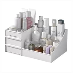 White New Drawer Makeup Storage Box Dormitory Finishing Plastic Shelf Cosmetics Skin Care Dressing Table Desktop