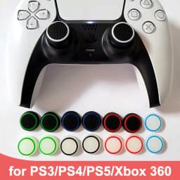 2pcs PS5/PS4/PS3/Xbox Joystick Caps Soft Silicone Thumbstick Caps with Rough Surface PlayStation Controller Caps