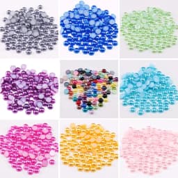 2/3/4/5/6/8/10/12/14mm Imitation Pearl ABS Plastic Half Round Loose Bead for DIY Jewelry Making Accessories Nail Art Crafts