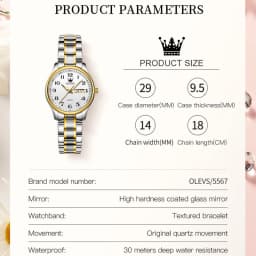 OLEVS 5567 Women's Wrist Watch Original Luxury Watches Waterproof Stainless Steel Quartz Woman Wristwatch Gold 2022 Trend
