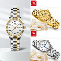 OLEVS 5567 Women's Wrist Watch Original Luxury Watches Waterproof Stainless Steel Quartz Woman Wristwatch Gold 2022 Trend