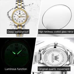 OLEVS 5567 Women's Wrist Watch Original Luxury Watches Waterproof Stainless Steel Quartz Woman Wristwatch Gold 2022 Trend