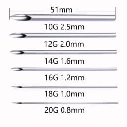 1/2/5Pcs Disposable Sterile Body Piercing Needles Medical Tattoo Needle for Navel Nipple Lip Navel Ring Kit Surgical Steel Tool