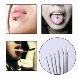 1/2/5Pcs Disposable Sterile Body Piercing Needles Medical Tattoo Needle for Navel Nipple Lip Navel Ring Kit Surgical Steel Tool