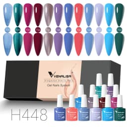 12pcs/kit Venalisa Gel Nail Polish Brown Earth Coffee Color Series Young Nude Light Reflective Gel Pigment Nail Art Manicure