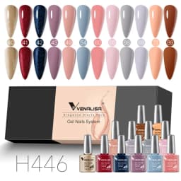 12pcs/kit Venalisa Gel Nail Polish Brown Earth Coffee Color Series Young Nude Light Reflective Gel Pigment Nail Art Manicure