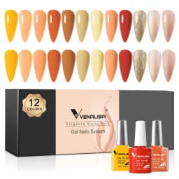 12pcs/kit Venalisa Gel Nail Polish Brown Earth Coffee Color Series Young Nude Light Reflective Gel Pigment Nail Art Manicure