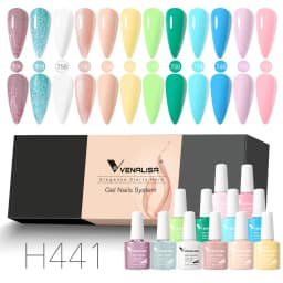 12pcs/kit Venalisa Gel Nail Polish Brown Earth Coffee Color Series Young Nude Light Reflective Gel Pigment Nail Art Manicure