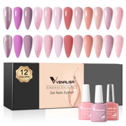 12pcs/kit Venalisa Gel Nail Polish Brown Earth Coffee Color Series Young Nude Light Reflective Gel Pigment Nail Art Manicure