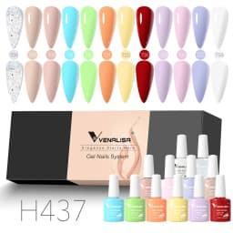12pcs/kit Venalisa Gel Nail Polish Brown Earth Coffee Color Series Young Nude Light Reflective Gel Pigment Nail Art Manicure