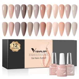 12pcs/kit Venalisa Gel Nail Polish Brown Earth Coffee Color Series Young Nude Light Reflective Gel Pigment Nail Art Manicure