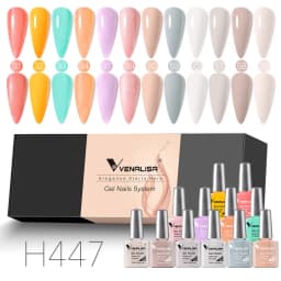 12pcs/kit Venalisa Gel Nail Polish Brown Earth Coffee Color Series Young Nude Light Reflective Gel Pigment Nail Art Manicure