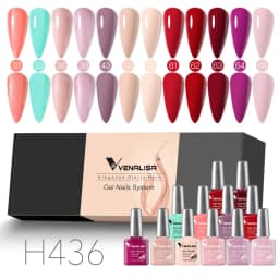 12pcs/kit Venalisa Gel Nail Polish Brown Earth Coffee Color Series Young Nude Light Reflective Gel Pigment Nail Art Manicure