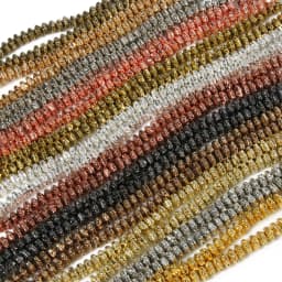 Natural Facete Lava Rock Hematite Stone Gold Plated Rondelle Loose Beads for Jewelry Making DIY Handmade Bracelets Charms 15''
