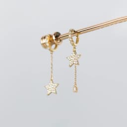 925 Sterling Silver Dainty Prevent Allergy Hoop Earrings Zircon Star Water Drop Asymmetric Earrings For Women S-E1089