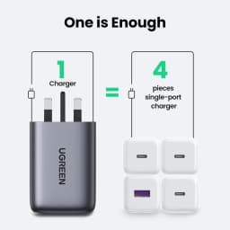 UGREEN UK Plug GaN 100W 65W Fast Charger QC 4.0 3.0 for Macbook Air Tablet iPhone 18 17 16 Pro Max Xiaomi USB Type C PD Charger