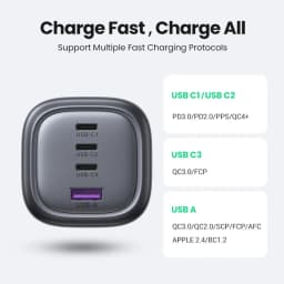 UGREEN UK Plug GaN 100W 65W Fast Charger QC 4.0 3.0 for Macbook Air Tablet iPhone 18 17 16 Pro Max Xiaomi USB Type C PD Charger