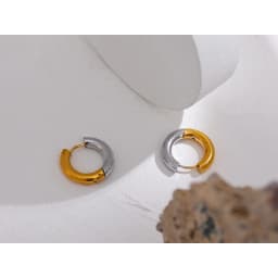 Yhpup Chic Stainless Steel Geometric Round Hoop Earrings Women Gold Silver Color Charm Trendy Fashion Temperament Jewelry