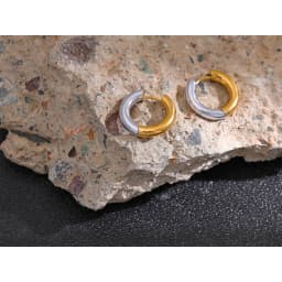 Yhpup Chic Stainless Steel Geometric Round Hoop Earrings Women Gold Silver Color Charm Trendy Fashion Temperament Jewelry