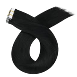 Moresoo Human Hair Extensions Tape in Invisible Balayage Hair Extensions 50G Machine Remy Straight Tape in Natural Straight Hair