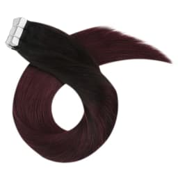 Moresoo Human Hair Extensions Tape in Invisible Balayage Hair Extensions 50G Machine Remy Straight Tape in Natural Straight Hair