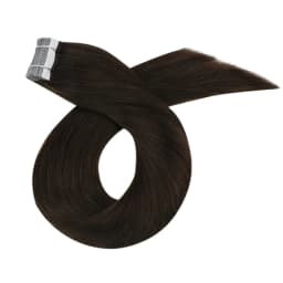 Moresoo Human Hair Extensions Tape in Invisible Balayage Hair Extensions 50G Machine Remy Straight Tape in Natural Straight Hair