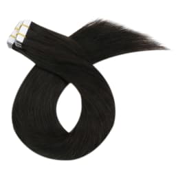 Moresoo Human Hair Extensions Tape in Invisible Balayage Hair Extensions 50G Machine Remy Straight Tape in Natural Straight Hair