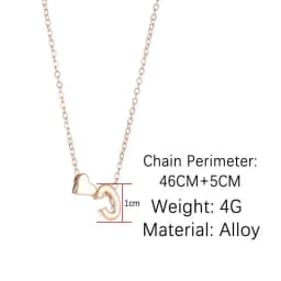 Fashion Tiny Heart Dainty Initial Necklace Gold Color Letter Name Choker Necklace For Women Pendant Jewelry Gift