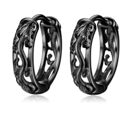 Small Ring Hoop Earrings for Men Women Fashion Vintage Filigree Earrings Silver Color Jewelry Beautiful Gifts