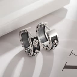 Small Ring Hoop Earrings for Men Women Fashion Vintage Filigree Earrings Silver Color Jewelry Beautiful Gifts