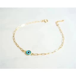 Simple Design Turkish Evil Eye Charm Bracelet for Women Boho Lucky Gold Color Copper Chain Adjustable Bracelet Summer Jewelry