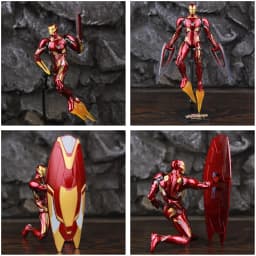 ZD Toys Deluxe Ironman Mark L 50 MK50 Nano Armor Weapons 7" Action Figure LED Light Platform Tony Stark Infinity War Model Doll