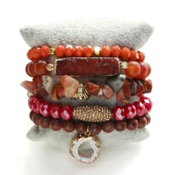 Fashion Designer Gemstone Crystal Glass Beaded Bracelet Sets Druzy Charm 5pc Stack Bracelet Bracelets Set For Women Jewelry Gift