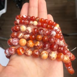 Natural Stone 6 8 10mm Orange Fire Agates Round Loose Beads for Jewelry Making Diy Bracelet Necklace Accessories 15'' Wholesale