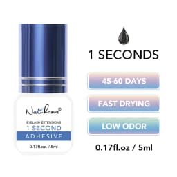 NATUHANA Professional Eyelash Extension Glue 0.3S 0.5S 1S 2S Fast Drying Black Clear Lash Adhesive Non-Irritating Strong Hold
