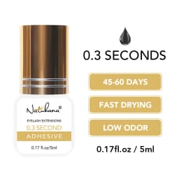 NATUHANA Professional Eyelash Extension Glue 0.3S 0.5S 1S 2S Fast Drying Black Clear Lash Adhesive Non-Irritating Strong Hold