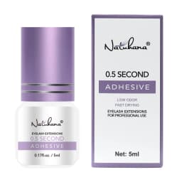 NATUHANA Professional Eyelash Extension Glue 0.3S 0.5S 1S 2S Fast Drying Black Clear Lash Adhesive Non-Irritating Strong Hold