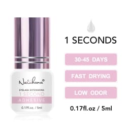 NATUHANA Professional Eyelash Extension Glue 0.3S 0.5S 1S 2S Fast Drying Black Clear Lash Adhesive Non-Irritating Strong Hold