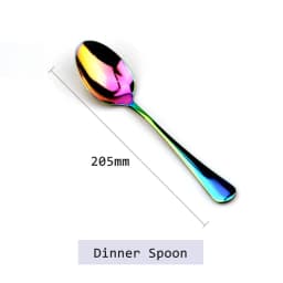 JANKNG Stainless Steel Dinnerware Set Rainbow Colorful Cutlery Dishwasher Safe Dinner Western Tableware Kitchen Accessories
