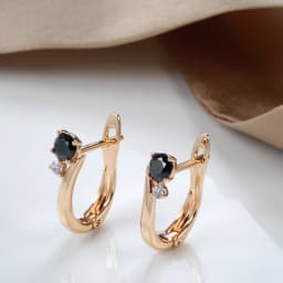 Kinel New Black Natural Zircon Bride Earrings Fashion 585 Rose Gold Simple Drop Earrings For Women Wedding Party Jewelry