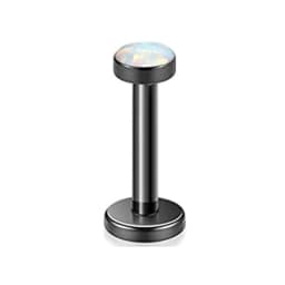 WKOUD 16G Stainless Steel Lip Labret Piercing Crystal Ball Monroe Lip Stud Helix Tragus Conch Piercing Cartilage Earrings Black